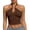 Coffee, variant on Womens Solid Backless Halter Neck Tank Top, Fashion Casual Sleeveless Top for Daily Outdoor Wear, Ladies Clothes for Summer