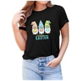 thumbnail image 2 of Prolriy Chemises de Pâques pour Femmes Manches Courtes Décontractées Mode Tenue de Pâques Femmes, Hauts Femmes Noir TG, 2 of 6