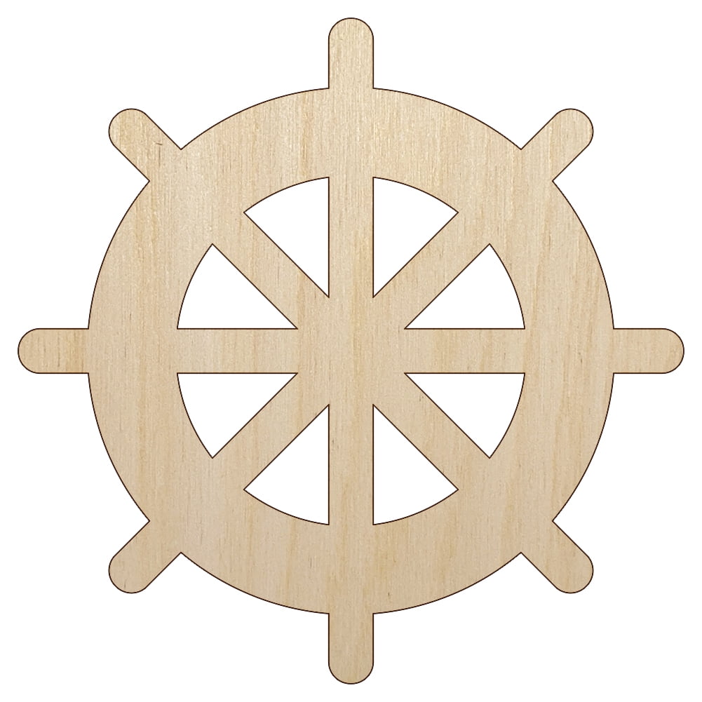 Ship Wheel Nautical Boat Wood Shape Unfinished Piece Cutout Craft DIY