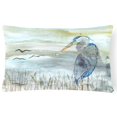 thumbnail image 1 of Blue Heron Watercolor Canvas Fabric Decorative Pillow, 1 of 1