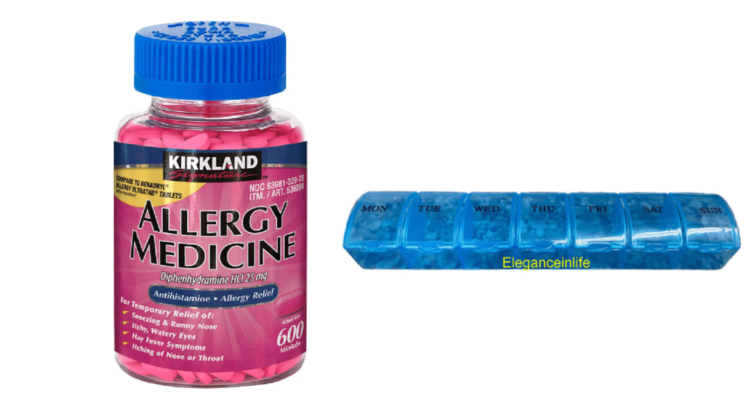 Allergy Medicine Diphenhydramine HCI 25 Mg 600 Count With one Weekly