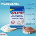 Secure Comfort Strips Waterproof Denture Adhesive Zinc Free Extra Firm Hold For Lower