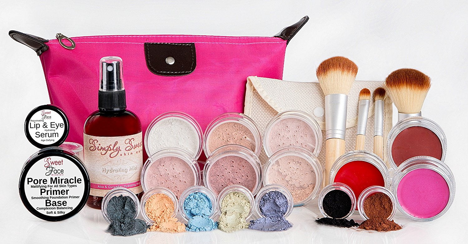 GLAM KIT Full Size Mineral Makeup Set Matte Foundation Bare Face Sheer