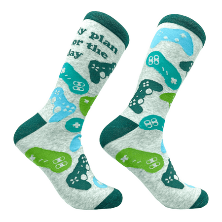 

Men s My Plan For The Day Socks Funny Gamer Video Game Lovers Footwear