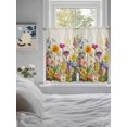 thumbnail image 3 of Spring Colorful Floral Living Room Curtains 2 Panel, Yellow Purple Pastoral Flowers Cafe Window Treatment, Farmhouse Bedroom Bathroom Kitchen Curtains Drapes 104"x45", 3 of 6