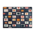 thumbnail image 5 of Yayeee Area Rugs for Living Room 5.2'x4' Non Slip Washable Bedroom Floor Carpet, Blue Circle Mosaic, 5 of 5