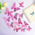 thumbnail image 2 of 12PCS 3D Butterfly Wall Stickers Rose Pink Removable Decals for Home Dorm Wedding Birthday Party Decor Waterproof PVC, 2 of 2
