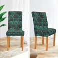 thumbnail image 3 of Yayeee 2 Pack Dining Chair Covers Stretch Parson Chairs Slipcovers Seat Protector, Green Art Abstract Pattern, 3 of 6