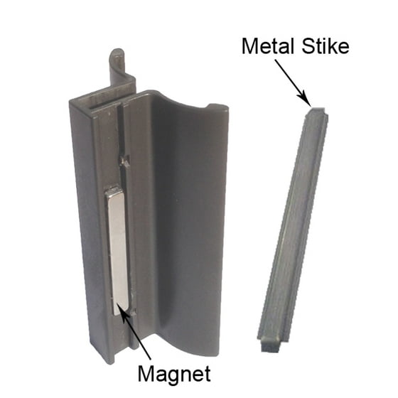 Oil Rubbed Bronze Frameless Shower Door Handle With Magnet And Stainless Steel Strike Plate Set