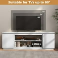 thumbnail image 6 of Costway Fireplace TV Stand for TVs up to 80" with Electric Fireplace 3 Adjustable Shelves White, 6 of 11