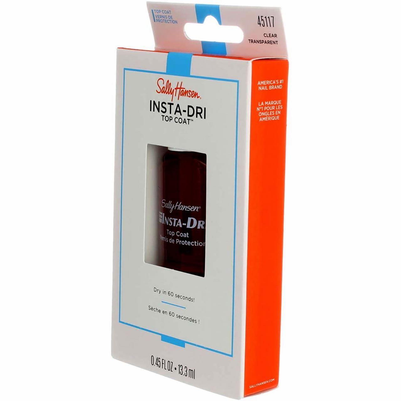 Sally Hansen Insta-Dri Nail Top Coat Liquid, Clear Transparent, 2.1 ounces (4 pack) (Bundle)
