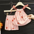thumbnail image 2 of CAICJ98 Girls Toddler Baby Summer Clothes 3 6 12 18 Months 2T 3T 4T 5T Girls Outfits Sleeveless Tank Top Shorts Set 2 Pcs (Pink,18-24 Months), 2 of 5