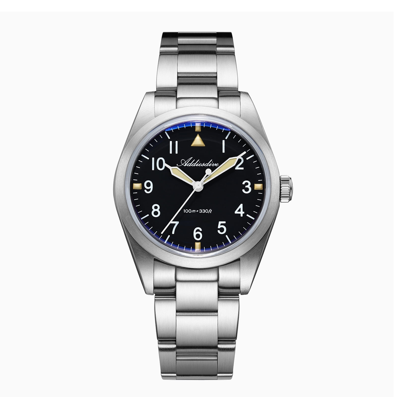 ADDIESDIVE Men's Titanium Diver Watch 100M Water Resistant, Japanese Quarzt Movement, Scratch-Resistant Luminous Dial Watch for Swimming & Daily Wear