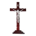 thumbnail image 2 of Wooden Wall Crucifix Cross Jesus Statue Figurine Pine Craft Christmas Home Living Room Ornament, 2 of 9