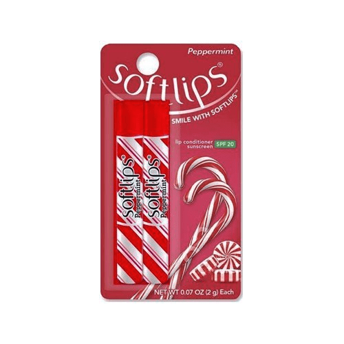 Softlips Peppermint Stick / Candy Cane Lip Balm Gloss 2 count each
