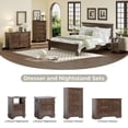 thumbnail image 6 of Ktaxon Wood Nightstand End Table with 2 Drawer and Charing Station, Brown, 6 of 10