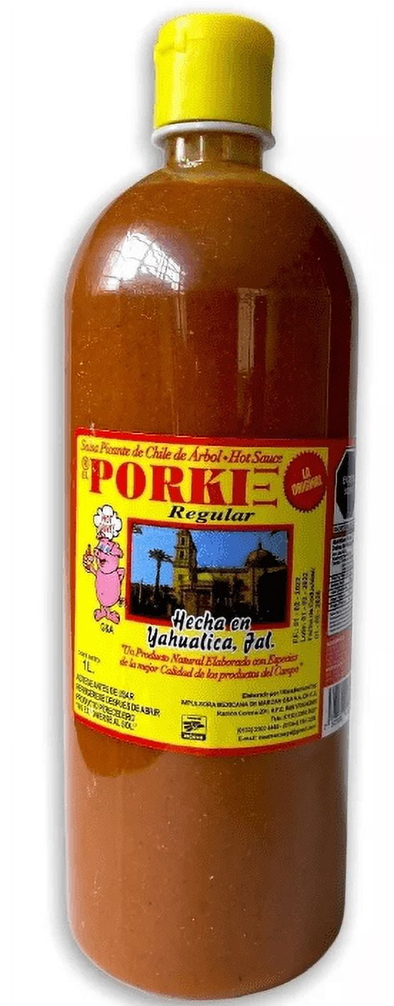 2 PACK | Salsa PORKIE | Salsa Picante de Chile de Arbol | Mexican Hot Sauce | Made in Yahualica, Jalisco. | 1 liter per bottle