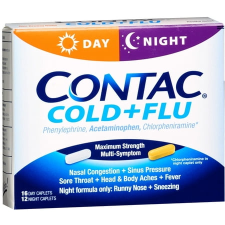 Contac Day & Night Cold & Flu Caplets, 28 Count