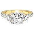 thumbnail image 3 of 2 Carat IGI Certified Radiant Shape Lab Grown Diamond Engagement Ring | 14K Yellow Gold | Tiara Three Stone Lab Diamond Ring | FG-VS1-VS2 Quality Friendly Diamonds, 3 of 5