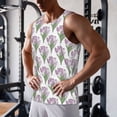 thumbnail image 3 of Wukai Tulips Flowers Print Men’s Workout Tank Top Sleeveless Muscle T shirt Gym Running Fitness Tank Top-Large, 3 of 7