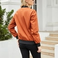 thumbnail image 6 of tklpehg Women's Jackets for Winter Lightweight Zip Up Cropped Coat Long Sleeve Solid Color Fall Coat Leisure Overcoat Loose Outwear Orange S, 6 of 8