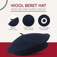 thumbnail image 5 of Women's Wool French Beret – Stylish, Chic & Cozy Parisian Unisex Hat for All Seasons, 5 of 6