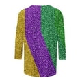 thumbnail image 5 of SOOMLON Mardi Gras Outfit for Women Tuesday Shirts Carnival Themed Party 3/4 Sleeve Outfits Funny Color Block Graphic Tshirts Tunic Crewneck Tops New Orleans Holiday Blouses 2025 Multicolor XL, 5 of 5