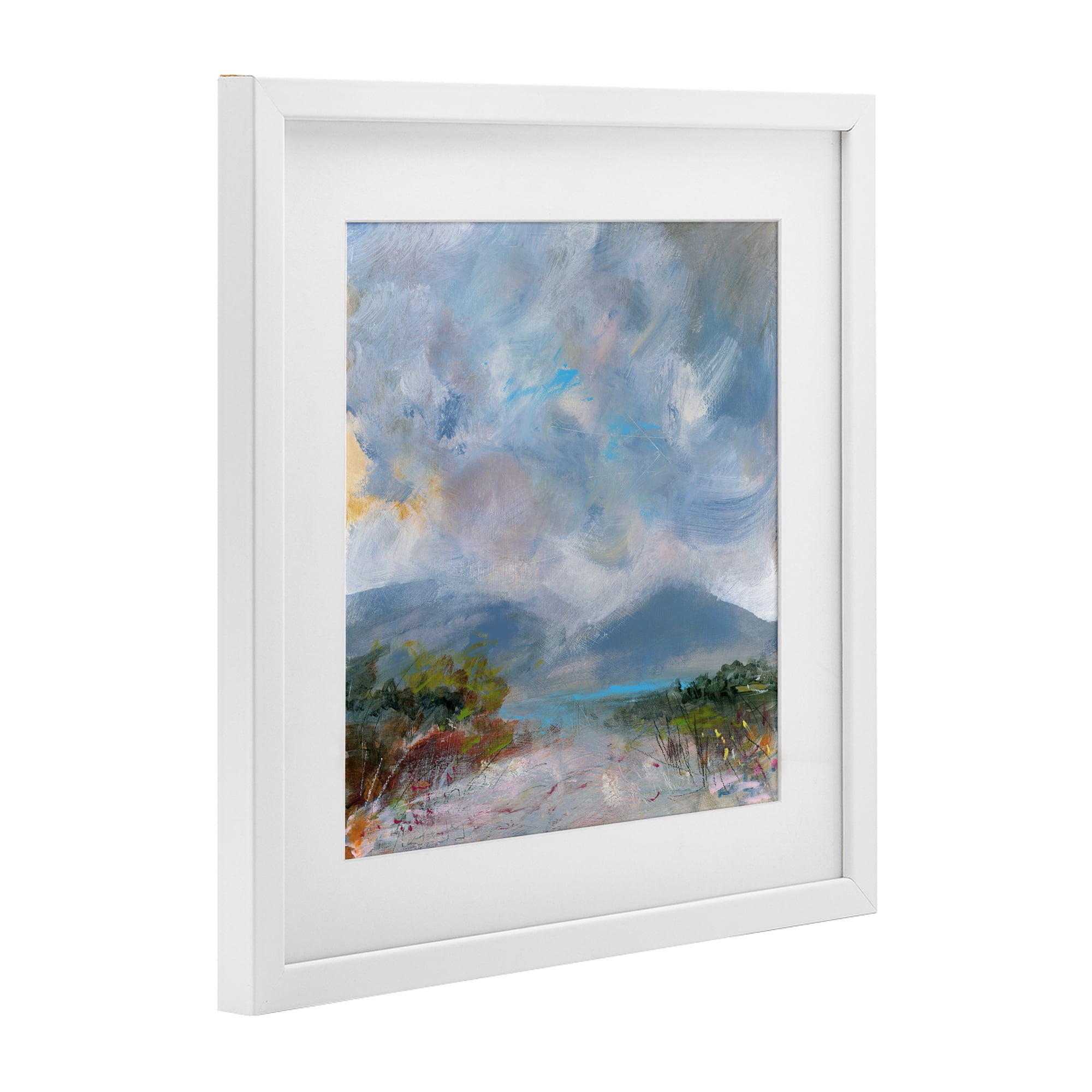 Stupell Industries Expressive Mountain Mists White Framed Print Under Glass, design by Leslie Birch