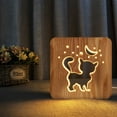 thumbnail image 2 of FFENYAN Christmas Decorative Light LED Wooden Night Lamps For Bedrooms Table Lamp With 3D Pet Lampshade USB Christmas Gifts Pale Yellow, 2 of 4