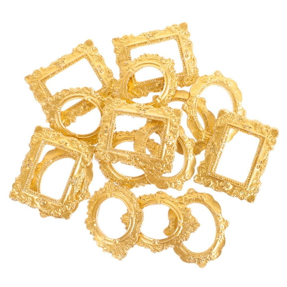 Worgeous 30pcs Miniature Resin Frame Antique Jewelry Frames Small Vintage Picture Frames for Dollhouse Phone Case DIY Projects Home Decorations