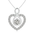 thumbnail image 1 of Angara Natural Diamond Necklace - Diamond Heart Pendant with Infinity Loop in Platinum for Women, 1 of 8