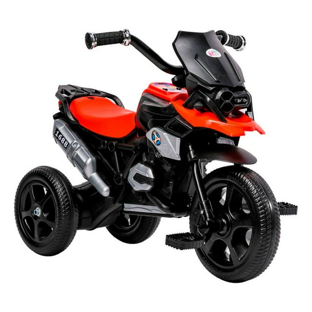 Triciclo Para Niños Tipo Moto Luz y Sonido 1688 Rojo