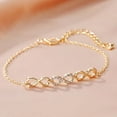 thumbnail image 2 of 1Pc Infinity Alloy Rhinestone Link Bracelets for Women Golden Charm Bracelets Rhinestone Cuff Bracelets for Women Valentine's Day Elegant Gifts DIY Personalized Jewelry Clear DIY, 2 of 2