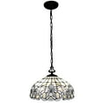 thumbnail image 3 of Amora Lighting Tiffany Style White Hanging Lamp 16 Inches Wide AM294HL16B  White, Clear 7 to 12 Inches Bronze 13 to 24 Inches, 3 of 5