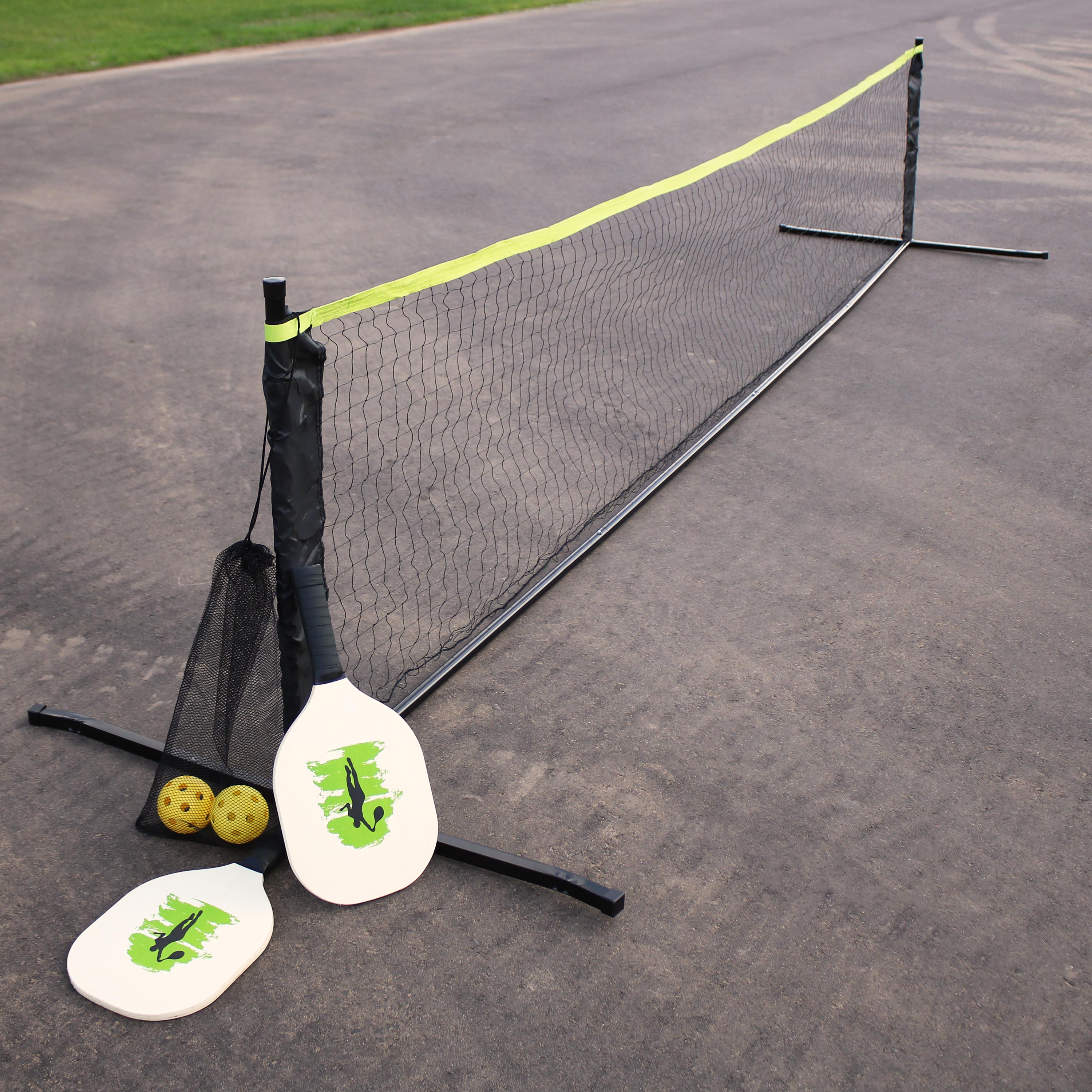 Sunnydaze Portable Pickleball Net with Stand, Paddles and Balls 12