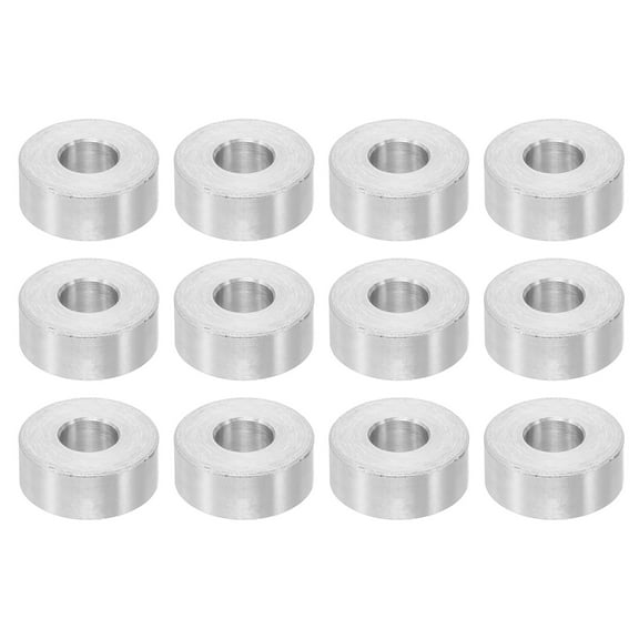 M6 Aluminum Spacers, 12 Pcs Metal Spacers Aluminum 6.2mm ID x 15mm OD x 6mm L Aluminum Spacer Screw Standoff Round for 1/4 or M6 Screw Bolts