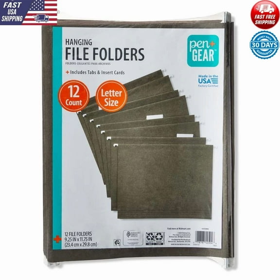 Hanging File Folders 12 Pack Letter Size Customizable Organization Solution New
