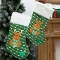thumbnail image 5 of AuroraX Cute Stylish Plush Christmas Stocking Knitted Embroidered Stockings with 3d Santa Snowman and Reindeer 17" Candy Stocking Bag for Girls, 5 of 6