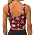 thumbnail image 3 of Lsque Snowflakes On A Buffalo Plaid Christmas Printed Women'S Sports Bra, Compression, Moisture Wicking, High-Impact Sports Bra For Women,Supportive sports bra-Large, 3 of 9