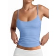 thumbnail image 3 of Womens Adjustable Camisole Sleeveless Square Neck Spaghetti Strap Tank Tops Basic Shirt S, 3 of 8