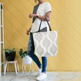 thumbnail image 4 of FORMRS Womens Canvas Tote Bag with Zipper Inner Pocket Shoulder Handbag, Light Gray Pattern, 4 of 7