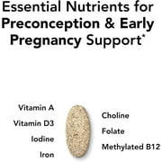 Theralogix TheraNatal Core Preconception Vitamin Supplement - 90-Day Supply - Fertility Support Supplement with Folate, Vitamin D3, Choline & More* - NSF Certified - 90 Tablets