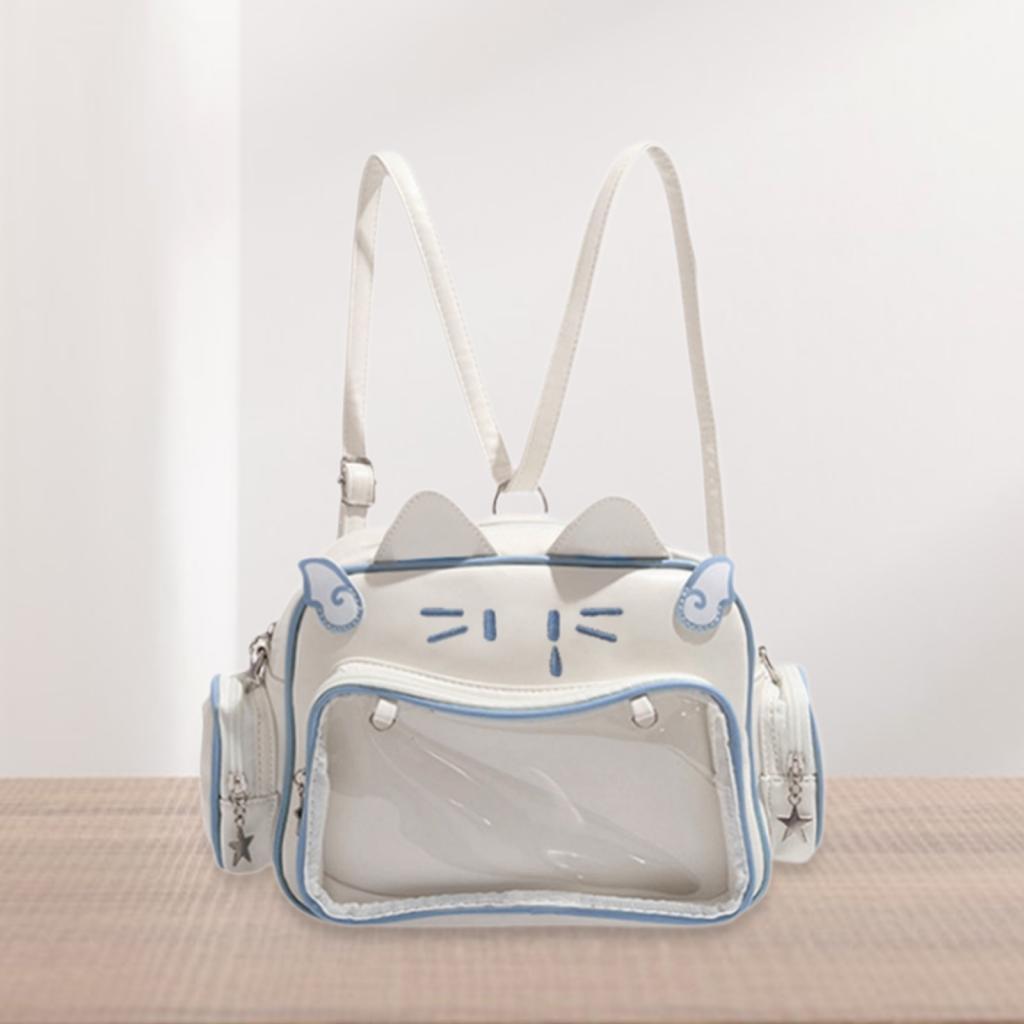 Wxqbjtam Cat Ita Bag DIY Cute Adjustable Strap Tote Bag PU Leather Women Shoulder Bag for Blue