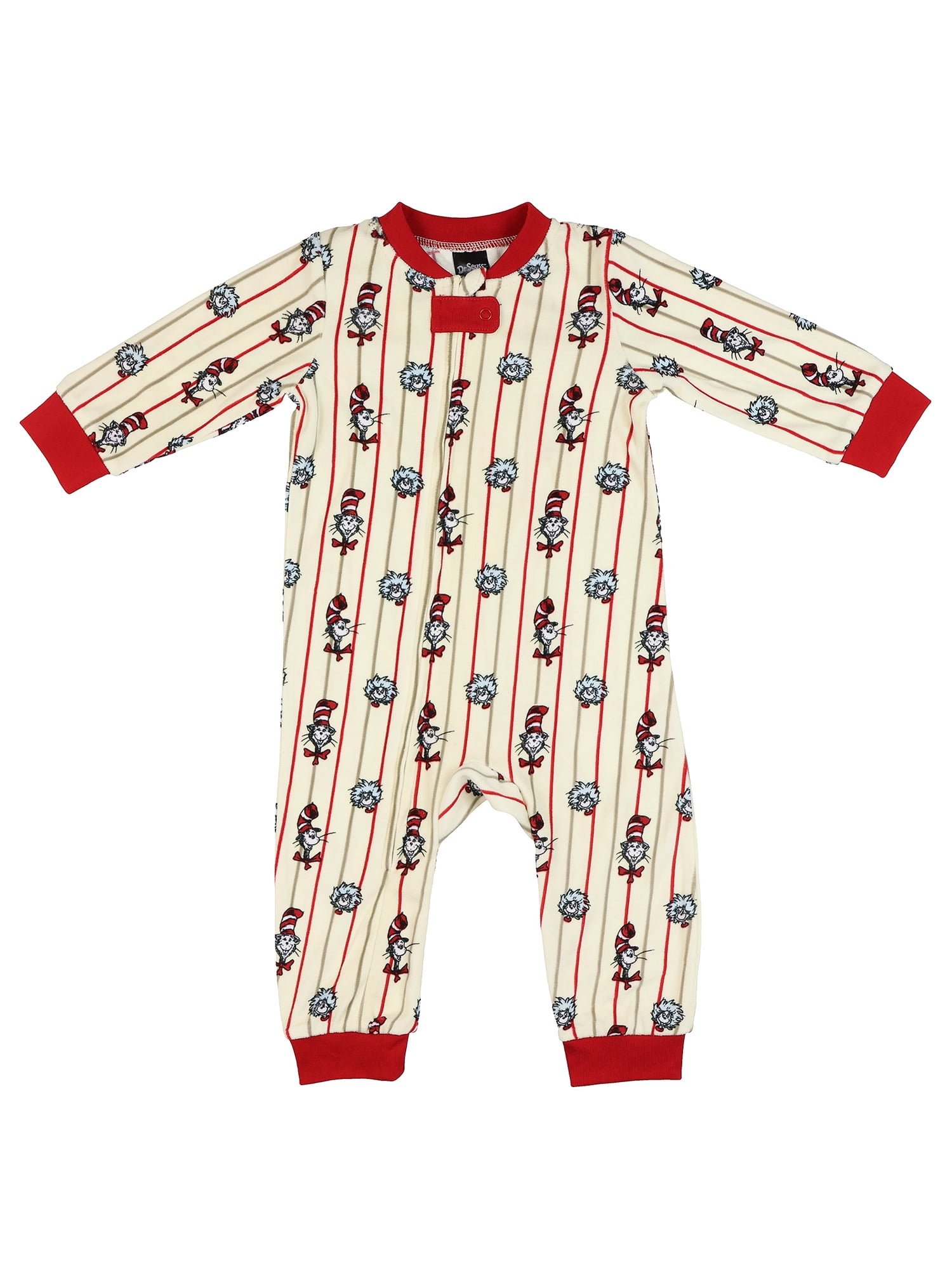 Dr. Seuss Cat in the Hat Matching Family Velour Pajama Sets, Onesie, Infant