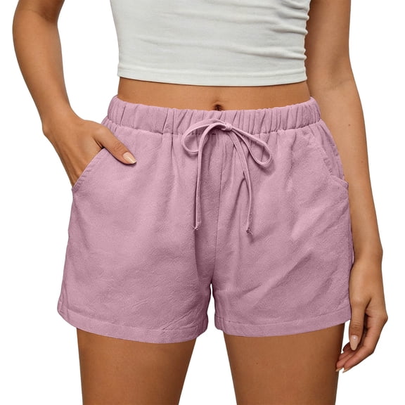 Lmueinov Women's Casual Shorts, High Waisted Sweat Shorts with Drawstring and Pockets, Lightweight Athletic Summer Lounge Pants