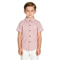 thumbnail image 2 of Striped Tshirts for Children Button Down Collared Shirts Short Sleeve Summer Casual Tops Loose Fit Fashion Versatile Top Pink 100, 2 of 5