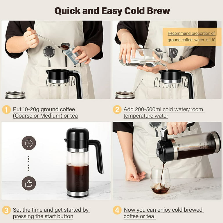 Mollbok Patented Iced Coffee Maker, Anti-Crack Instant Beverage Chiller  with Lid, Cools Drinks in Minutes without Dilution, Reuses Conveniently for