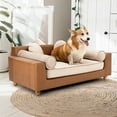 thumbnail image 2 of Freestanding Wooden Pet Gate 81 in. Solid Acacia Wood - Foldable Dog Gate - Ebony - Retangular, 2 of 7