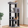 thumbnail image 2 of Cat Tree for Large Cats with Large Top Perch [.&#&#=cm] MultiLevel Tower for Cats with Sleeping Bag Cat Shelves with Scratching Posts and Condos Houses Sleeping Tr, 2 of 9