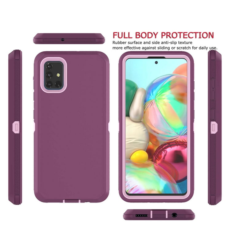 Galaxy A14 5G Cases, Sturdy Phone Case for Samsung A14 5G 6.6, Njjex  Full-Body Shockproof Protection Heavy Duty Armor Hard Plastic & Shock  Absorption Rubber Rugged Bumper 3-in-1 Case Cover - Purple 
